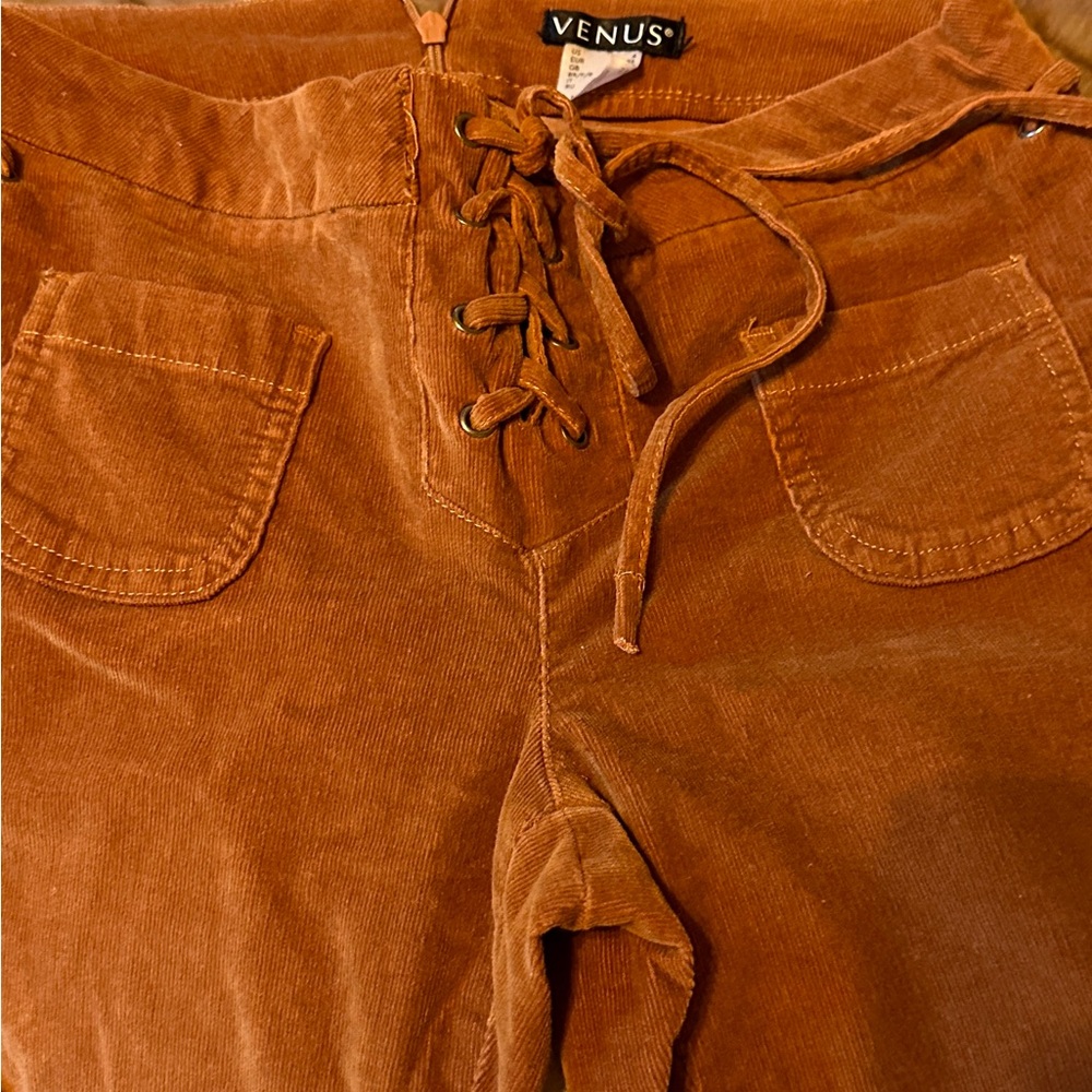 Rusty colored stretch corduroy pants
